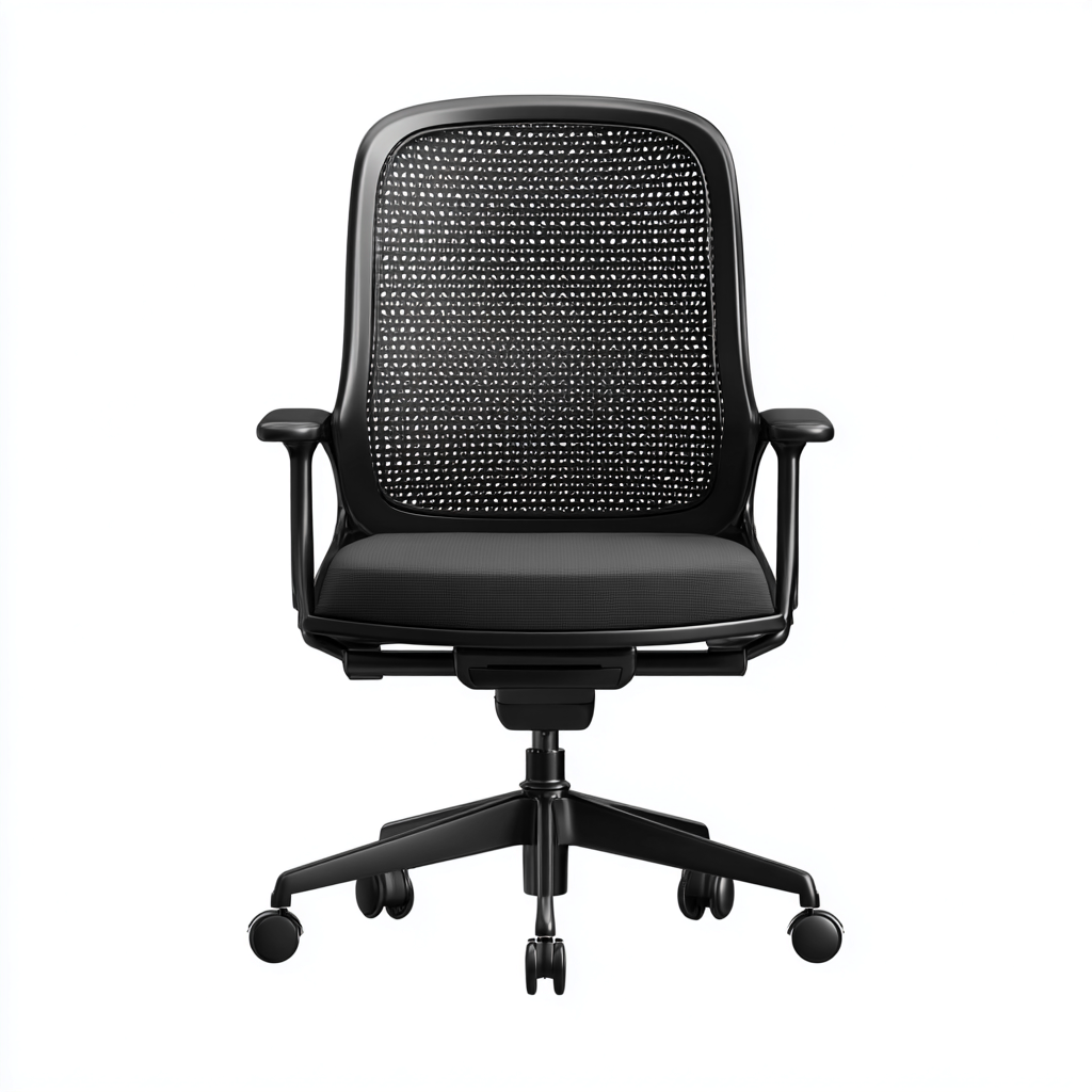 Chaise de bureau-mesh-métal-77x70x112 cm-noir-style ergonomique-Airyara