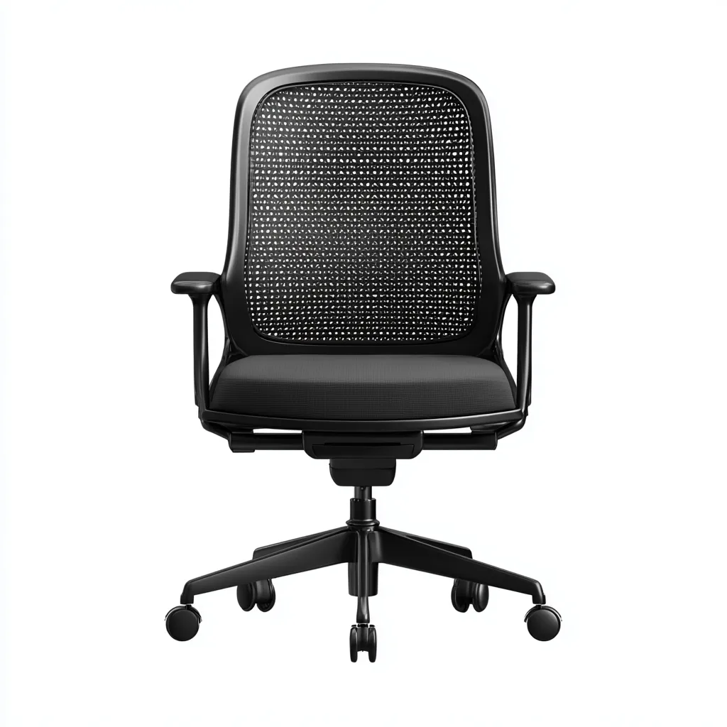 Chaise de bureau-mesh-métal-77x70x112 cm-noir-style ergonomique-Airyara