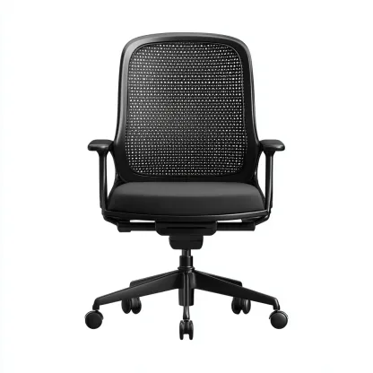 Chaise de bureau-mesh-métal-77x70x112 cm-noir-style ergonomique-Airyara