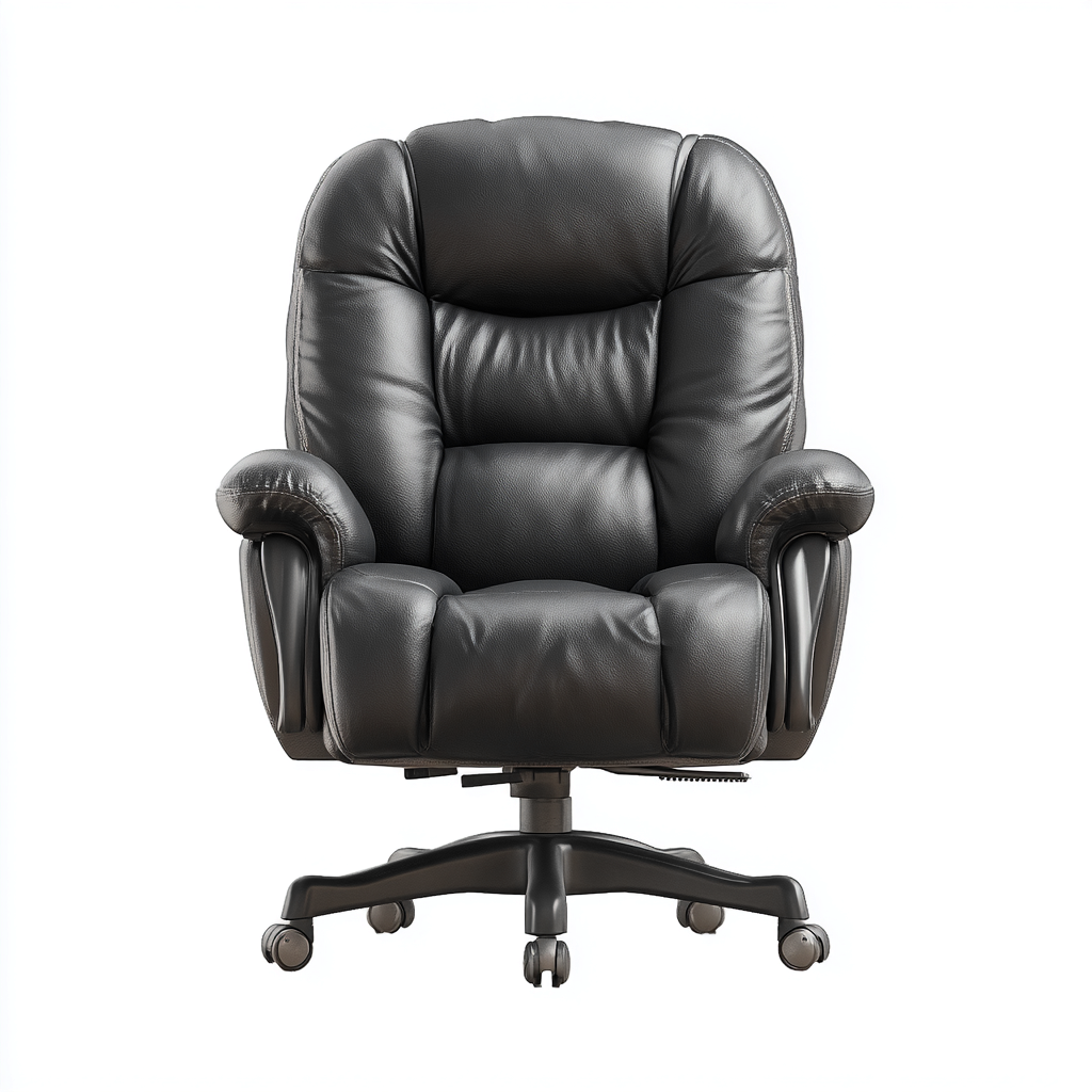 Chaise de bureau-cuir-métal-78x72x118 cm-noir-style ergonomique-Airyara