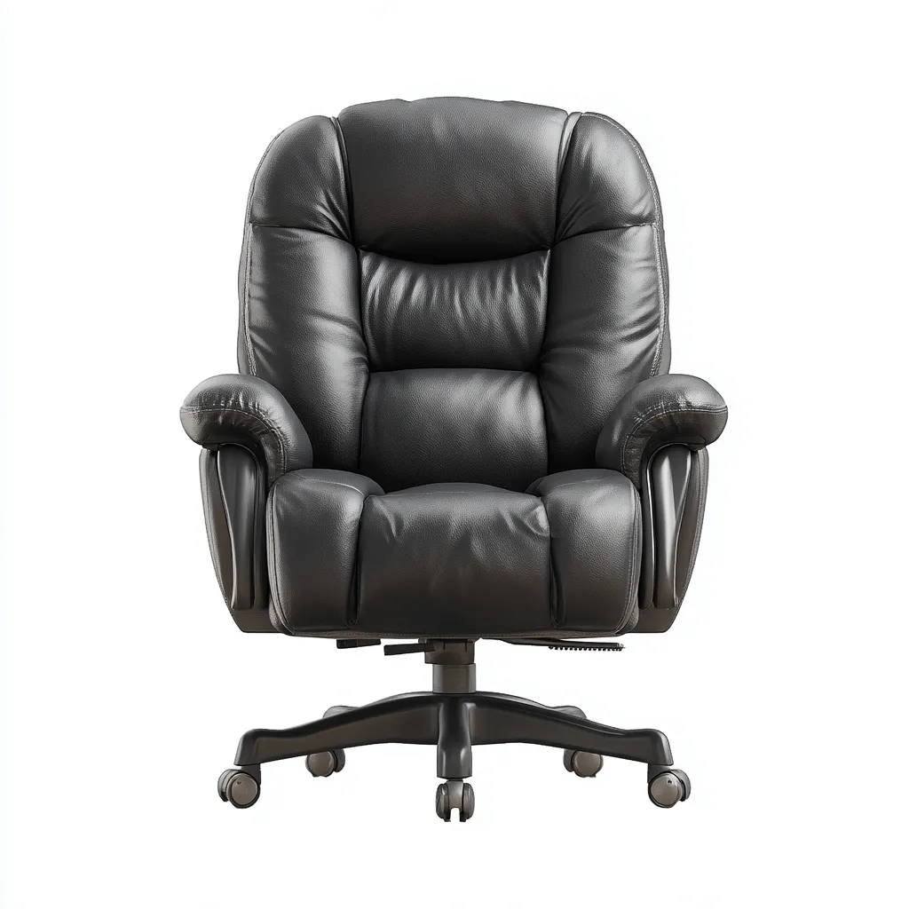 Chaise de bureau-cuir-métal-78x72x118 cm-noir-style ergonomique-Airyara