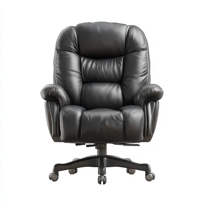 Chaise de bureau-cuir-métal-78x72x118 cm-noir-style ergonomique-Airyara