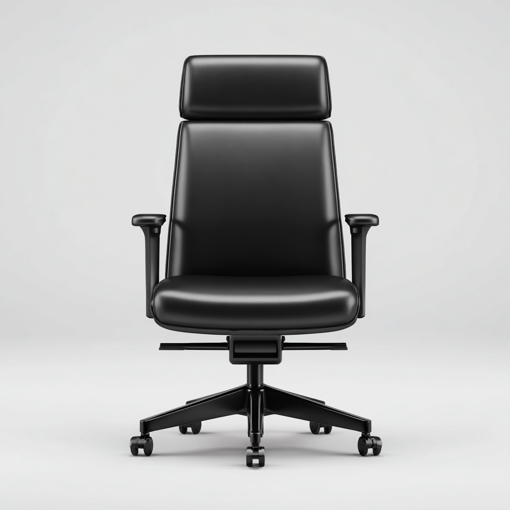 Chaise de bureau-cuir-métal-72x67x126 cm-noir-style moderne-Airyara