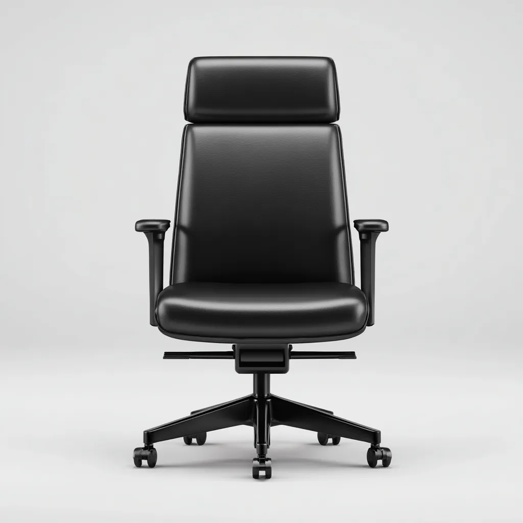 Chaise de bureau-cuir-métal-72x67x126 cm-noir-style moderne-Airyara