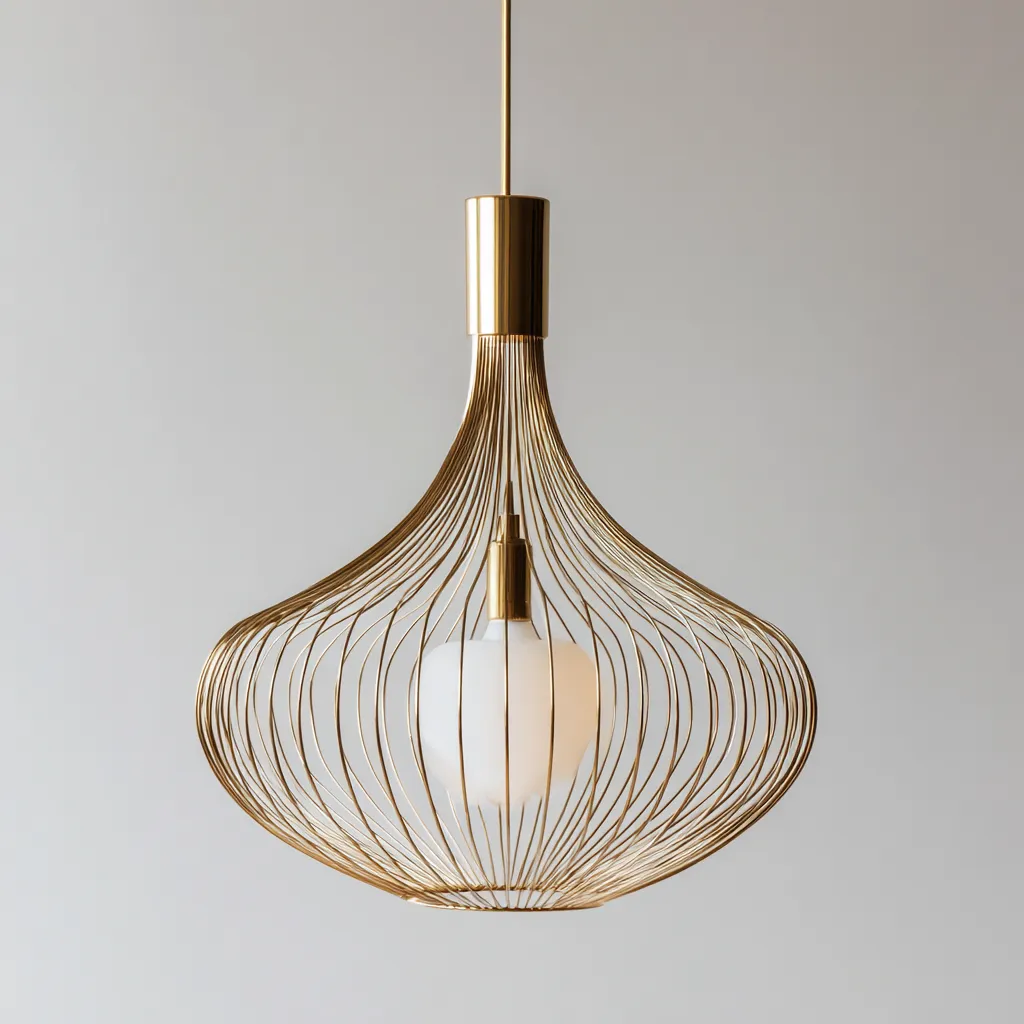 Plafonnier-Métal-40x40x38 cm-Or-Blanc-Style moderne-Airyara