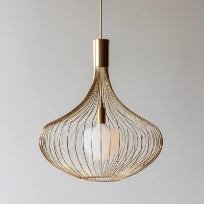 Plafonnier-Métal-40x40x38 cm-Or-Blanc-Style moderne-Airyara