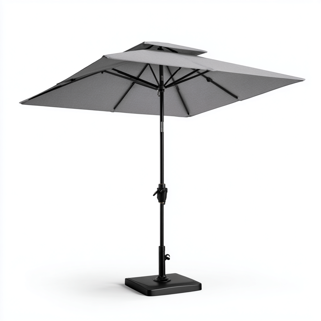 Parasol de jardin-aluminium-polyester-320x320x255 cm-gris-noir-style moderne-Airyara