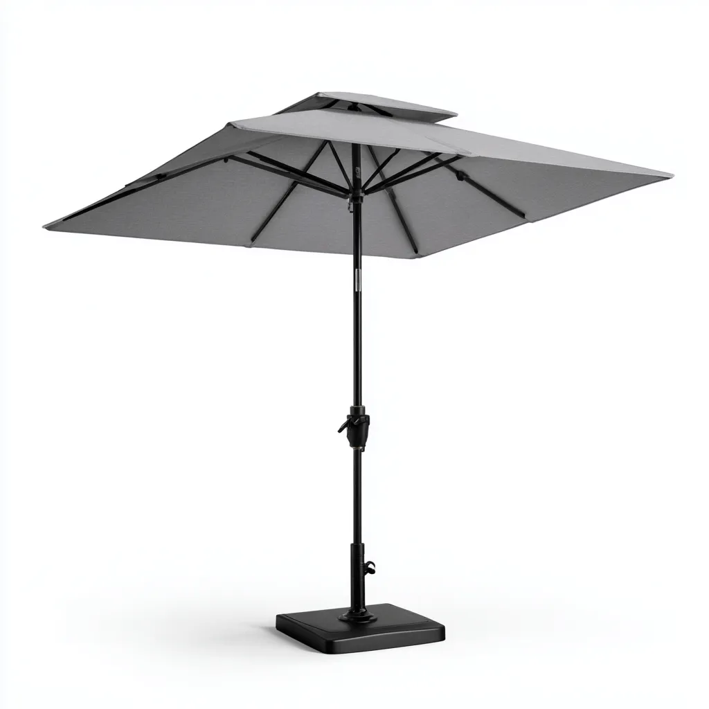 Parasol de jardin-aluminium-polyester-320x320x255 cm-gris-noir-style moderne-Airyara