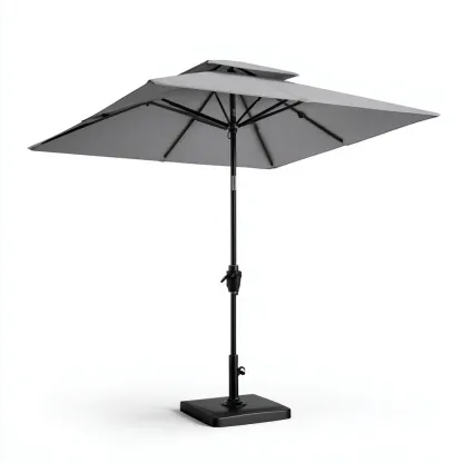 Parasol de jardin-aluminium-polyester-320x320x255 cm-gris-noir-style moderne-Airyara