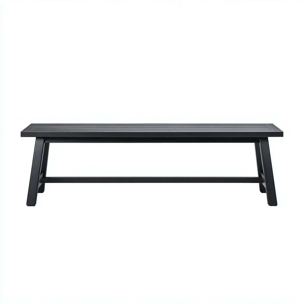Banc de jardin-métal-140x42x46 cm-noir-moderne-Airyara