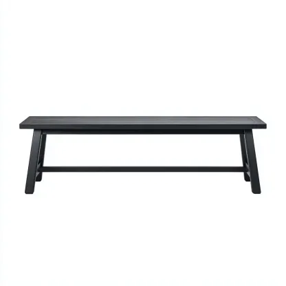 Banc de jardin-métal-140x42x46 cm-noir-moderne-Airyara