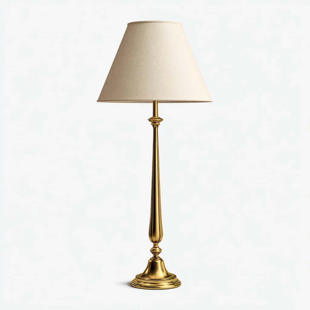 Lampadaire métal-tissu 41x27x167 cm - doré-beige - style classique-Airyara