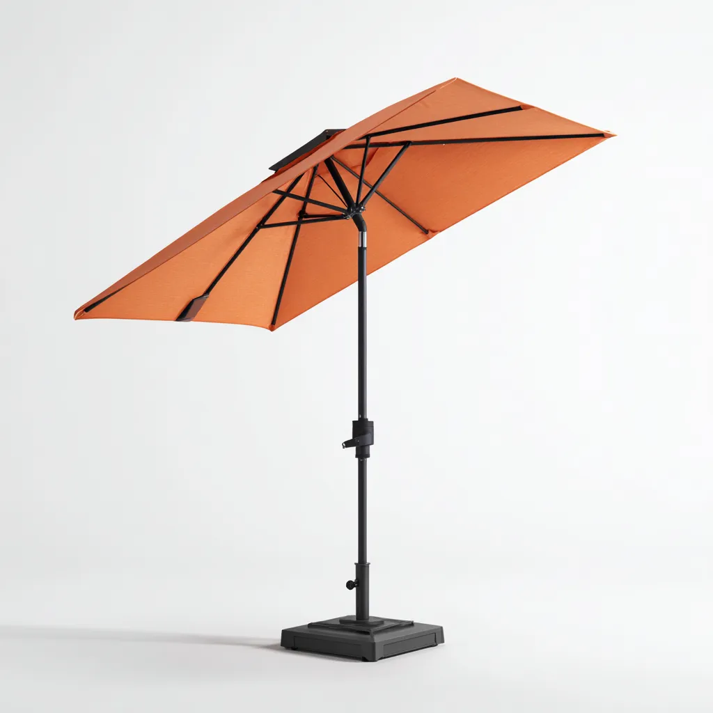 Parasol de jardin-polyester-métal-260x260x255 cm-orange-noir-style moderne-Airyara