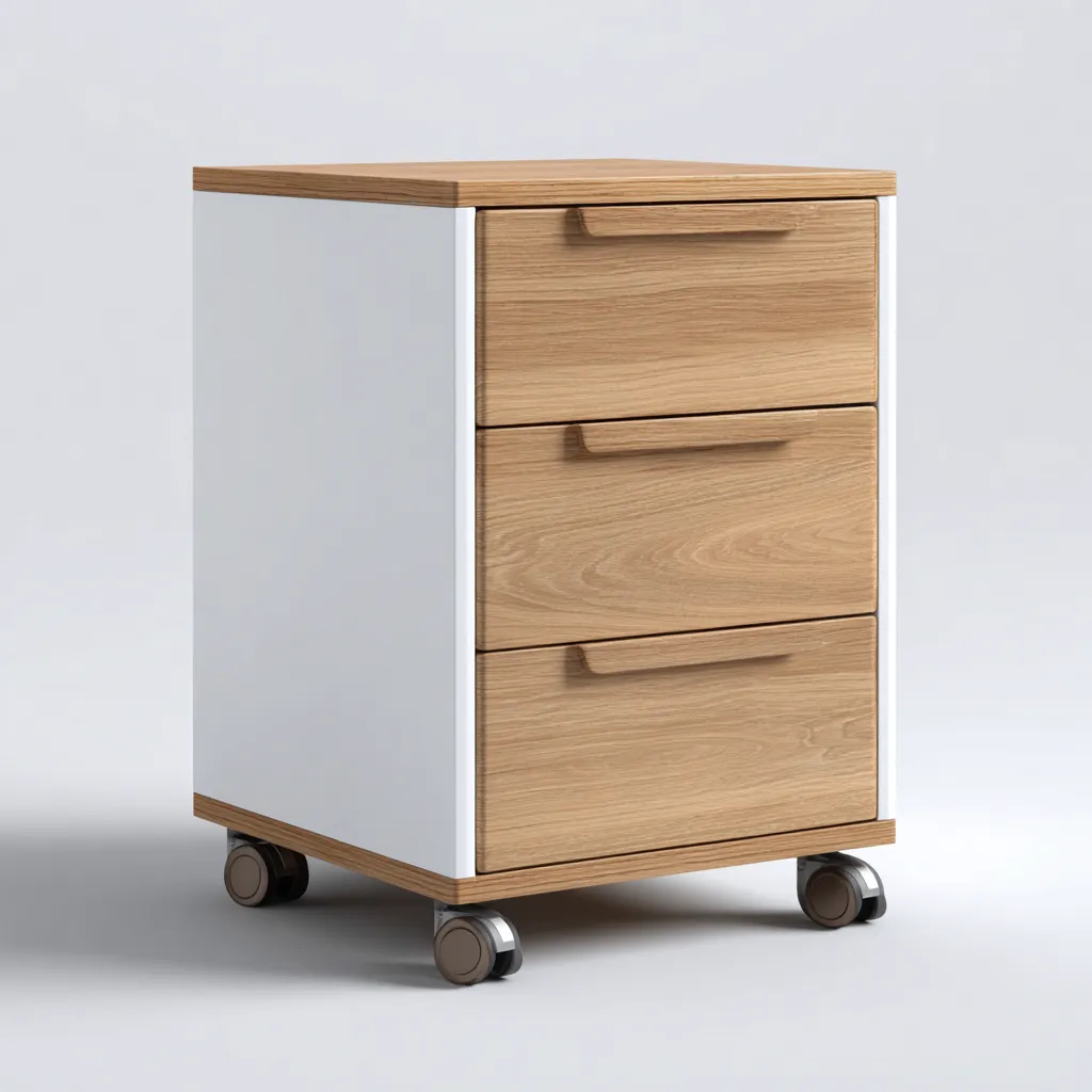 Armoire de bureau-bois-46x40x70 cm-blanc-chêne-moderne-Airyara