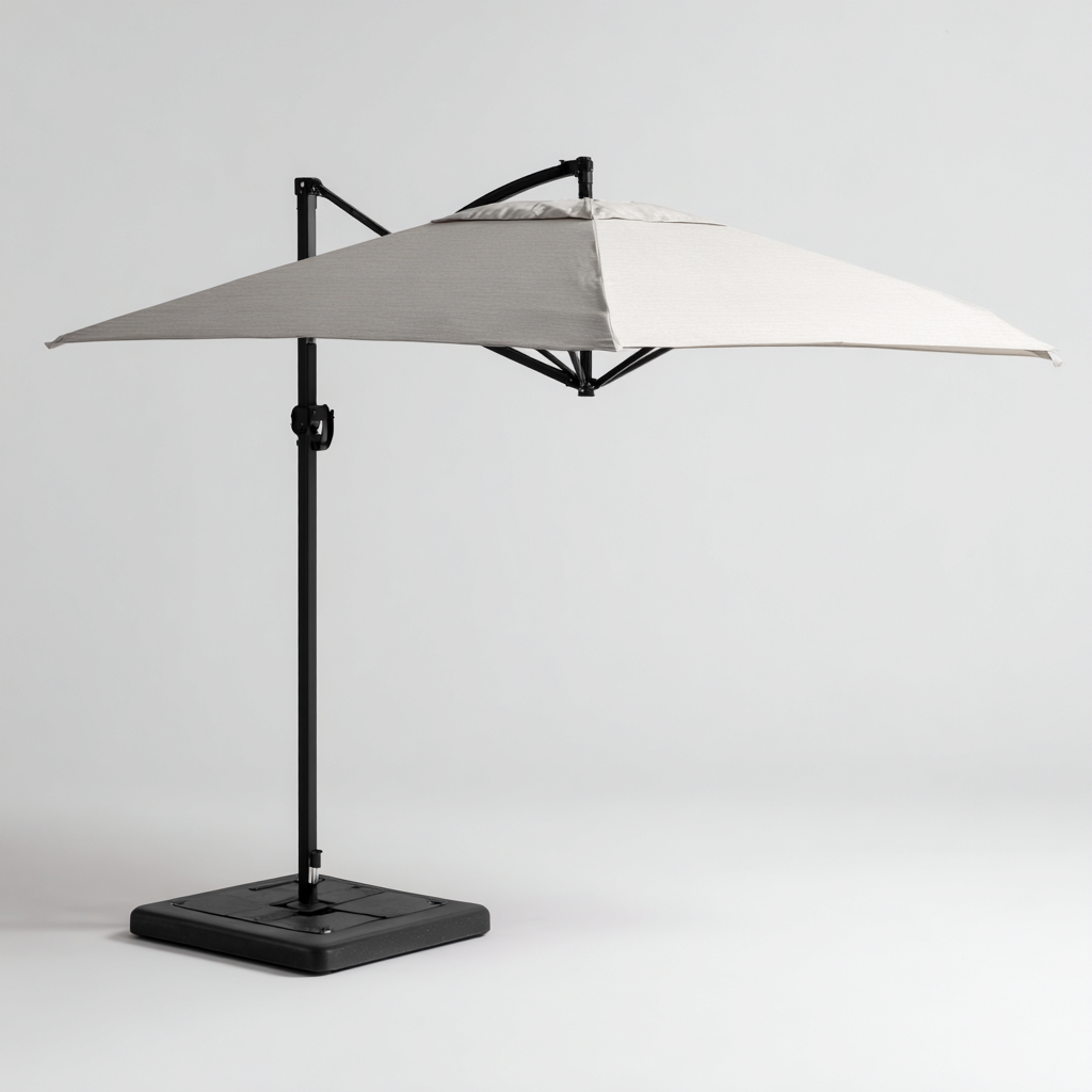 Parasol de jardin-aluminium-polyester-325x325x265 cm-beige-noir-style moderne-Airyara