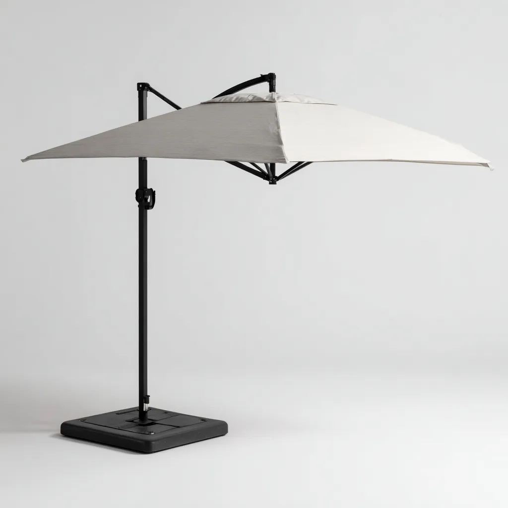 Parasol de jardin-aluminium-polyester-325x325x265 cm-beige-noir-style moderne-Airyara