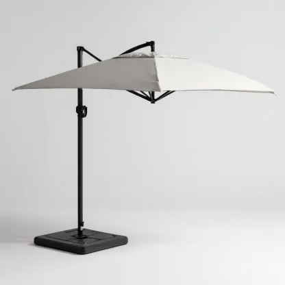 Parasol de jardin-aluminium-polyester-325x325x265 cm-beige-noir-style moderne-Airyara