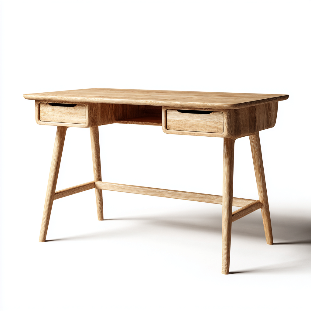 Bureau - bois massif - 150x70x76 cm - bois clair - style scandinave-Airyara