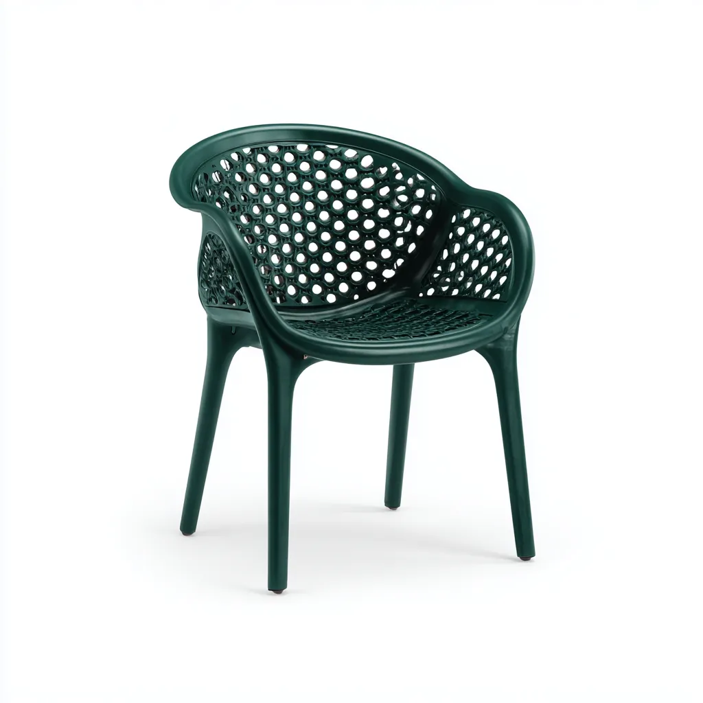 Chaise de jardin-plastique-58x55x80 cm-vert-style moderne-Airyara