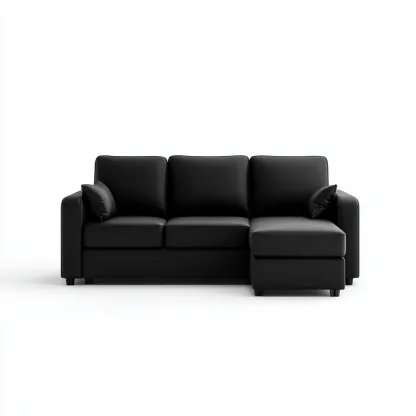 Canapé d'angle-tissu-292x162x84 cm-Noir-Style contemporain-Airyara