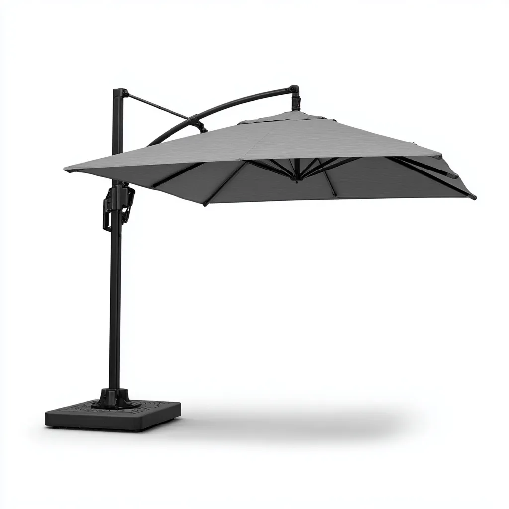 Parasol de jardin-polyester-métal-305x305x275 cm-gris-noir-style moderne-Airyara