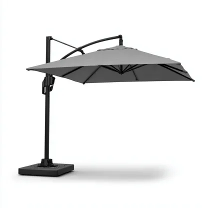 Parasol de jardin-polyester-métal-305x305x275 cm-gris-noir-style moderne-Airyara