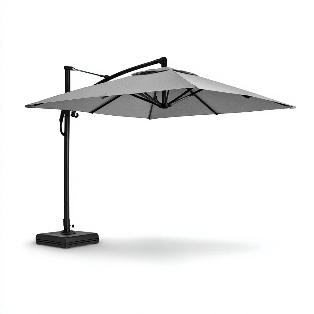 Parasol de jardin-aluminium-polyester-330x330x265 cm-gris-noir-style moderne-Airyara