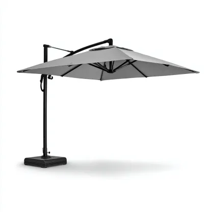 Parasol de jardin-aluminium-polyester-330x330x265 cm-gris-noir-style moderne-Airyara