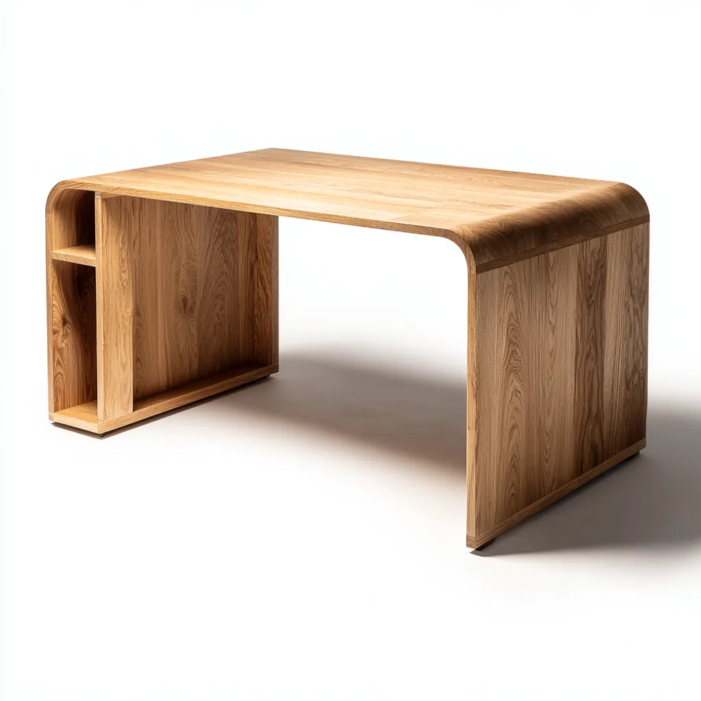 Bureau-bois massif-140x70x75 cm-chêne-naturel-style moderne-Airyara