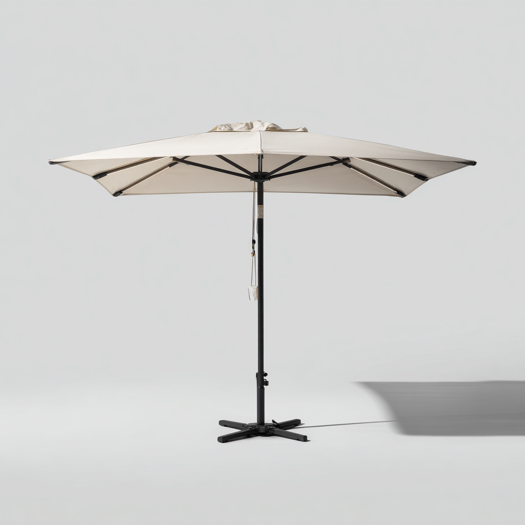 Parasol de jardin-métal-tissu-270x270x250 cm-beige-noir-moderne-Airyara