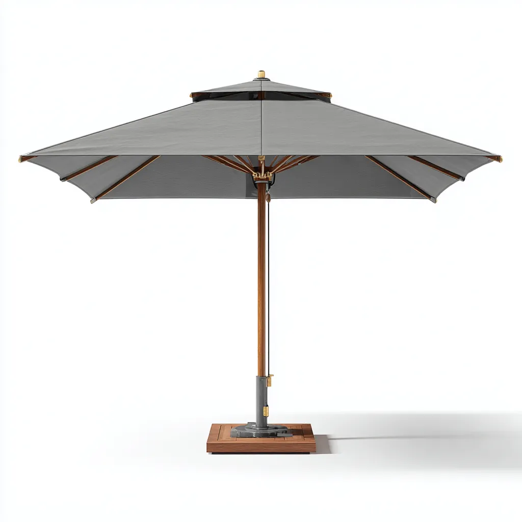 Parasol de jardin-bois-polyester-305x305x260 cm-gris-bois-style naturel-Airyara