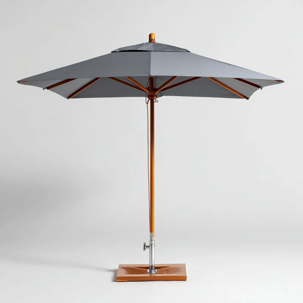 Parasol de jardin-bois-polyester-300x300x255 cm-gris-bois-style naturel-Airyara