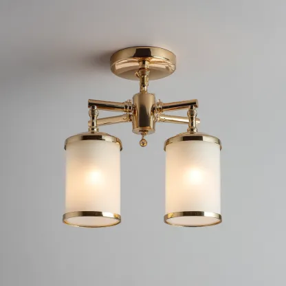 Plafonnier-métal-verre-32x32x24 cm-or-blanc-style classique élégant-Airyara