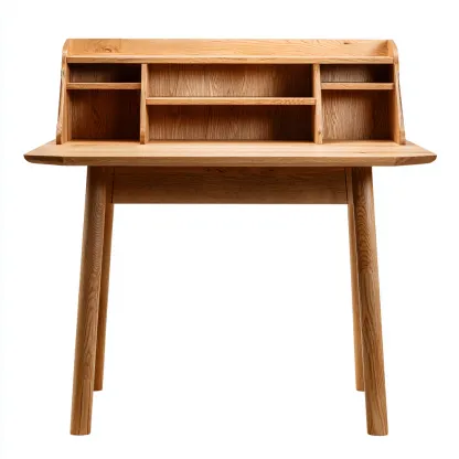 Bureau - bois - 110x55x100 cm - chêne - style scandinave-Airyara
