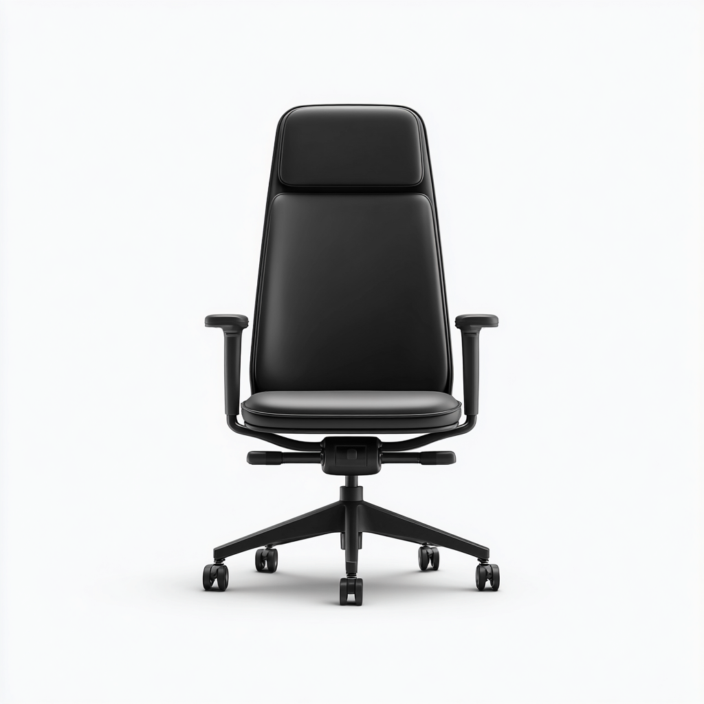 Chaise de bureau-cuir-métal-71x66x124 cm-noir-style moderne-Airyara