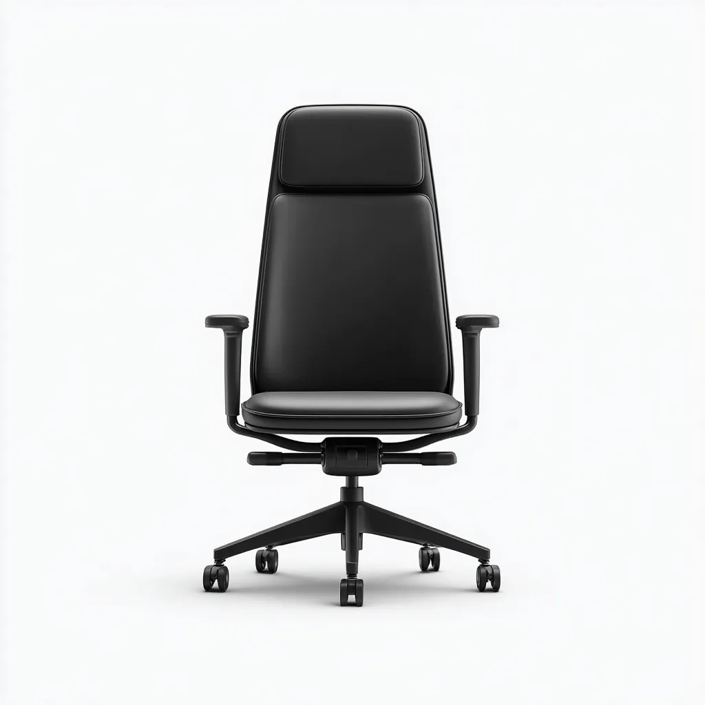 Chaise de bureau-cuir-métal-71x66x124 cm-noir-style moderne-Airyara