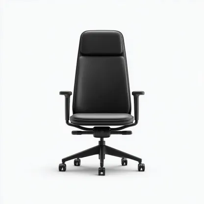 Chaise de bureau-cuir-métal-71x66x124 cm-noir-style moderne-Airyara