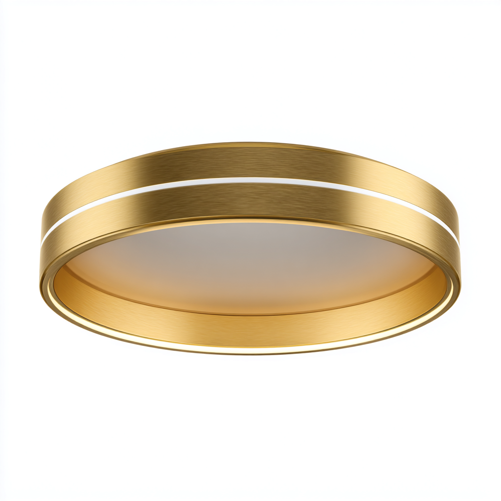 Plafonnier-Métal-Verre-50x50x16 cm-Or-Style moderne-Airyara