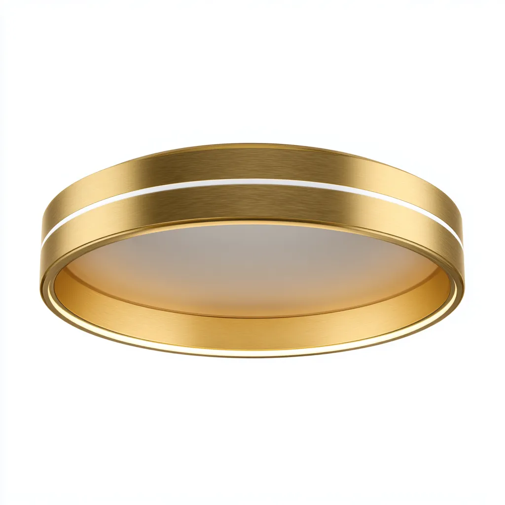 Plafonnier-Métal-Verre-50x50x16 cm-Or-Style moderne-Airyara