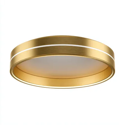 Plafonnier-Métal-Verre-50x50x16 cm-Or-Style moderne-Airyara