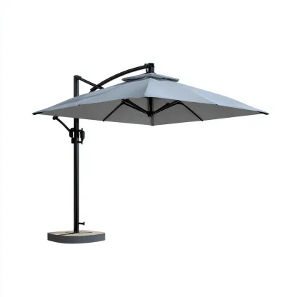 Parasol de jardin-polyester-métal-300x300x270 cm-gris-noir-style moderne-Airyara