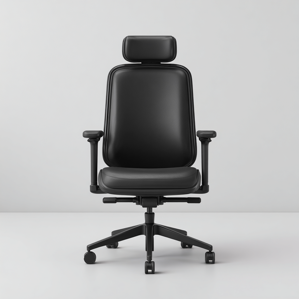 Chaise de bureau-cuir-métal-70x65x125 cm-noir-style ergonomique-Airyara