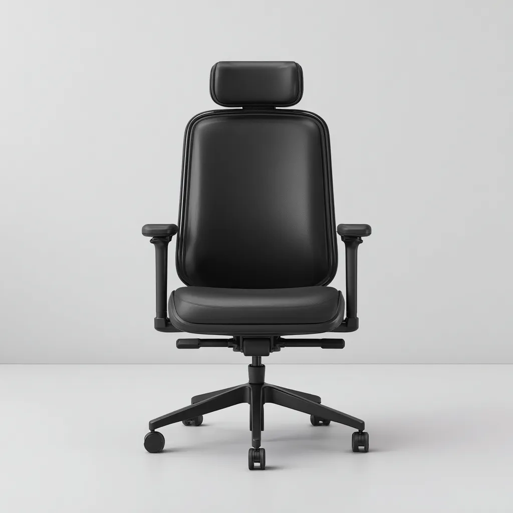 Chaise de bureau-cuir-métal-70x65x125 cm-noir-style ergonomique-Airyara