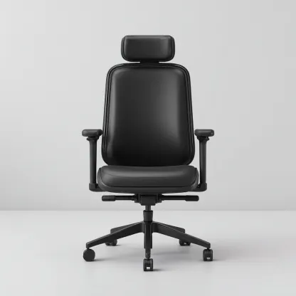 Chaise de bureau-cuir-métal-70x65x125 cm-noir-style ergonomique-Airyara