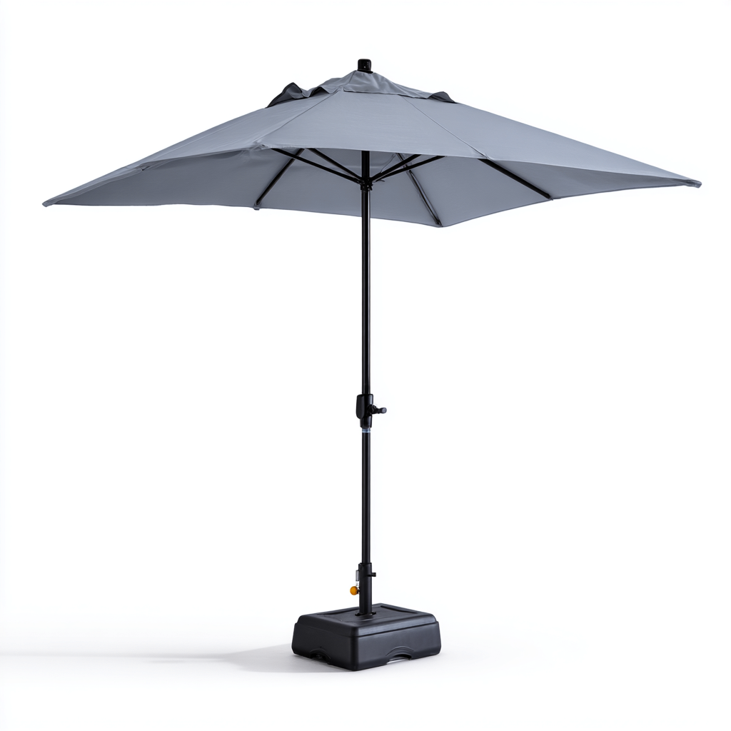 Parasol de jardin-polyester-métal-250x250x255 cm-gris-noir-style moderne-Airyara