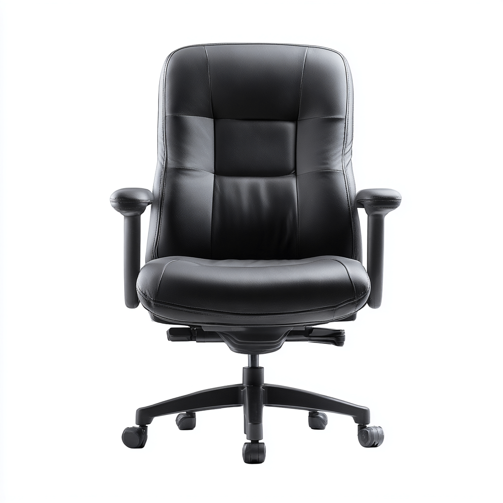 Chaise de bureau-cuir-métal-79x74x115 cm-noir-style ergonomique-Airyara