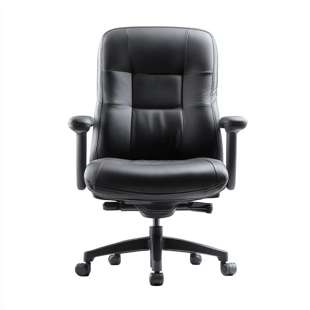 Chaise de bureau-cuir-métal-79x74x115 cm-noir-style ergonomique-Airyara