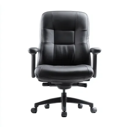 Chaise de bureau-cuir-métal-79x74x115 cm-noir-style ergonomique-Airyara