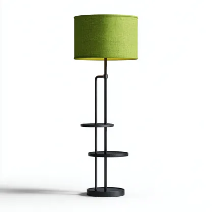 Lampadaire métal-tissu 41x30x165 cm - noir-vert - style moderne-Airyara
