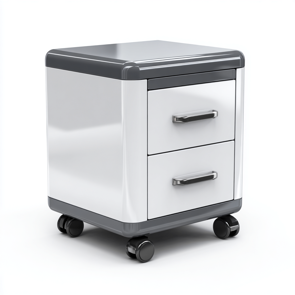 Armoire de bureau-métal-39x37x54 cm-blanc-gris-moderne-Airyara